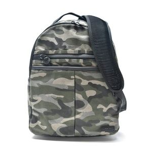 GEOX Camo Print Canvas Backpack